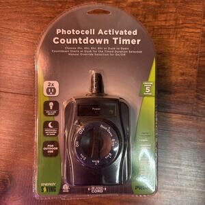 COUNTDOWN TIMER Light Sensing ON/OFF Dusk-Dawn Auto Power Outlet Christmas Light